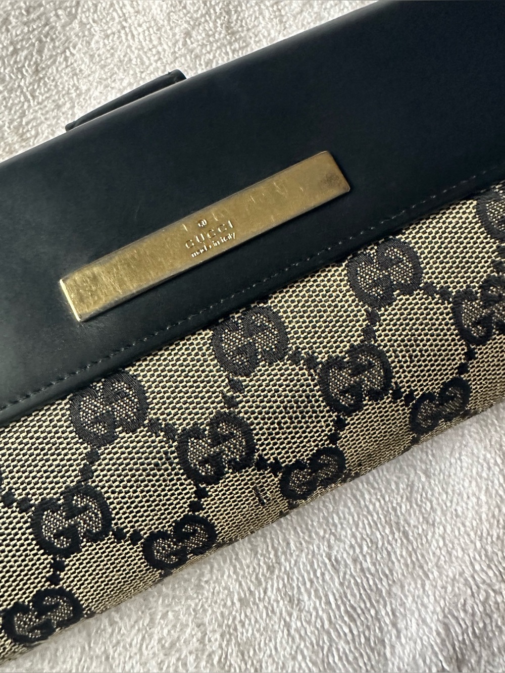 🖤Gucci GG Canvas Continental Wallet Black Leather Trim Long Wallet🖤 - Picture 8 of 14